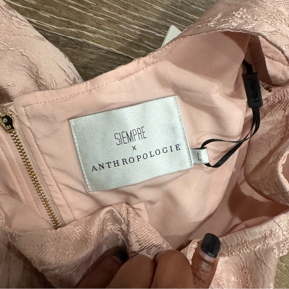 Anthropologie SIEMPRE CORSET SIDE-PEPLUM pink TANK - Picture 5 of 6